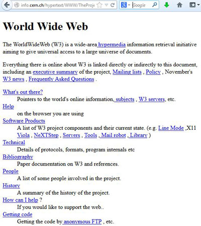 Први веб сајт на свету