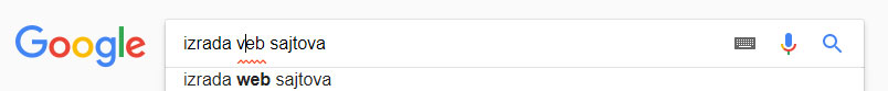 Gugl pogrešno ispravlja reč - izrada web sajtova